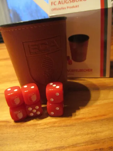FC Augsburg Würfelbecher mit 6 Würfeln