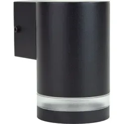 Grafner Aluminium Wandlampe schwarz, mit nach unten gerichtetem Lichtschein, IP44, GU10 Fassung, Wandleuchte rund Down Light Wand Lampe Außen Hof ...