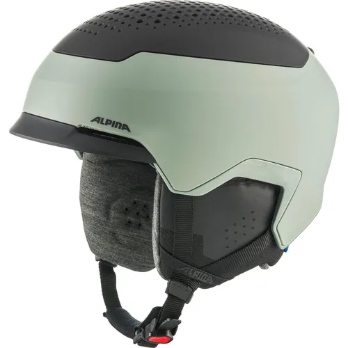 Alpina GEMS Skihelm – Willow-Green Black matt, 51-55 - Skihelm für Erwachsene mit hygienischen, waschbaren Polstern und verstärkten Unterkanten für hohen Schutz. Perfekte Belüftung und komfortabler Nackenschutz für besten Tragekomfort.