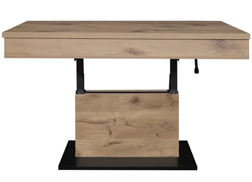 Couchtisch >Lift< höhenverstellbar, viking oak Nachbildung / schwarz - 110x58/77x60cm (BxHxT)
