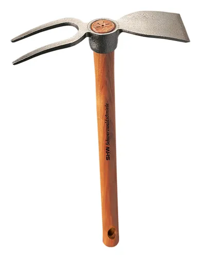SHW Rex-Häckchen mit Breitblatt 2 Zinken 40 cm - Hacken, robustes Breitblatt für effizientes Arbeiten im Garten und ideal für schwerere Böden.