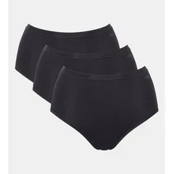Sloggi Damen Go Daily Cotton Highwaist 3p Underwear, Schwarz, L EU - Funktionsunterwäsche, bietet hohen Tragekomfort mit weichem Baumwollmaterial und perfekter Passform für den Alltag