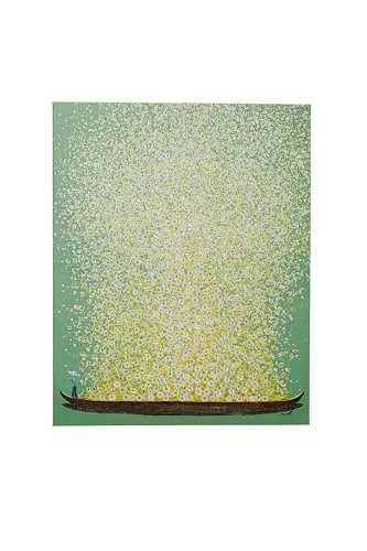 Kare Design Leinwandbild Flower Boat Grün/Gelb in grün von KARE