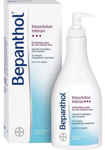 Körperlotion, Bayer, Bepanthol Intensiv, Intensiv feuchtigkeitsspendende und reparierende Wirkung, mit Pumpe, 400ml