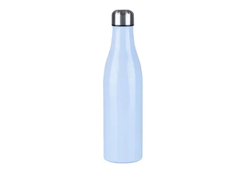 Kelomat Isolierflasche Trinkflasche Hellblau Ø8 cm 0,75 Liter Edelstahl rostfrei
