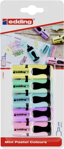 Edding Textmarker 7 Mini 4-7-5-1099 Gelb, Orange, Rosa, Hellblau, Hellgrün 1 mm, 3mm 1St.