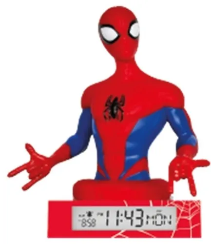 Marvel Spiderman 3D Lampe mit Wecker in rot von Kids