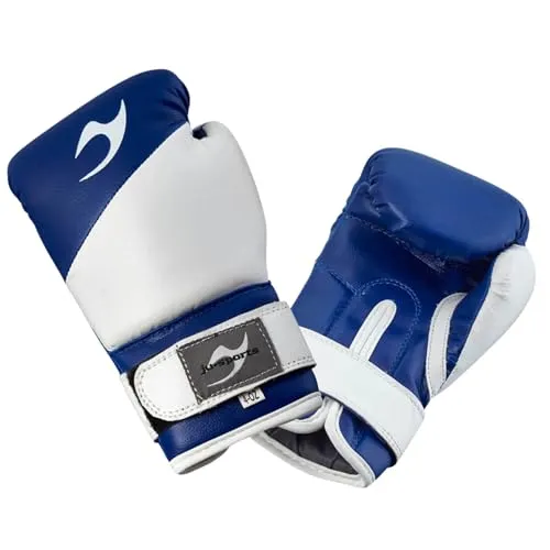 Ju-Sports Boxhandschuhe Kinder - Bonsai blau I Boxhandschuhe mit geformtem Schaumstoffteil Für Sandsack- & Box Training I Mit Belüftung der Hand I Größe 4 oz.
