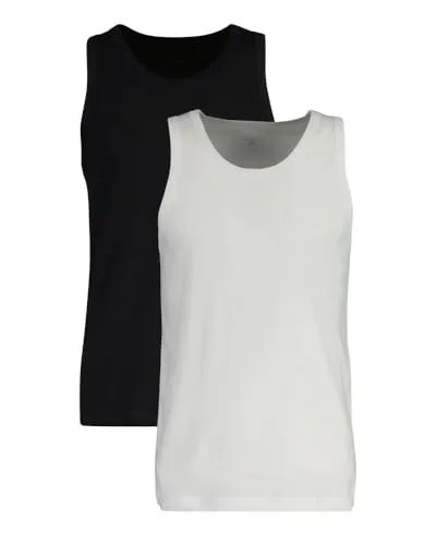 Gant Herren Tank TOP 2-Pack T-Shirt, Black/White, S - Tops für Herren mit hohem Baumwollanteil, ideal für hohen Tragekomfort und lässigen Stil.