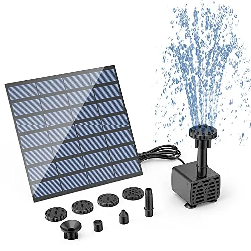 AISITIN Solar Springbrunnen 1.5W - DIY Solarbrunnen für Außen - Pumpen - Solarbetriebener Springbrunnen, umweltfreundlich und ideal für Garten oder Teichgestaltung, fördert die natürliche Schönheit Ihres Außenbereichs.