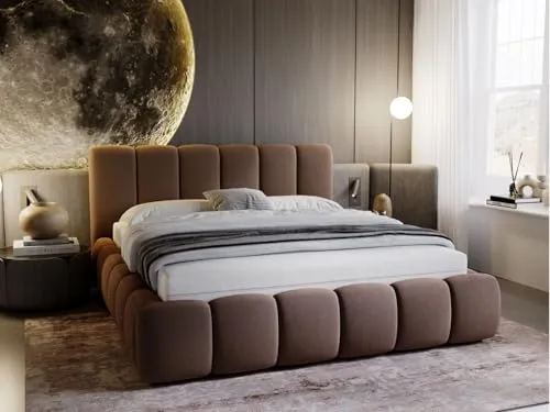 GRAINGOLD Cloud Bett 180x200 - Elegantes Polsterbett mit Bettkasten und Lattenrost, aus hochwertigem Samt für höchsten Schlafkomfort und zusätzlichen Stauraum – ideal für jedes Schlafzimmer.