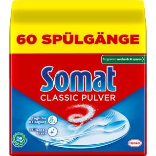 Somat Klassisk pulver, opvaskemaskinerens til daglig rengøring, fjerner de mest genstridige pletter ved hver vaskecyklus, skånsomt for miljøet, 1x 960 g
