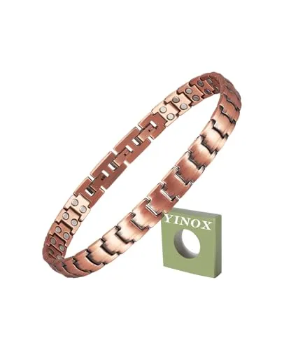 YINOX Fußkette, magnetisch, Kupfer, für Herren, 26 cm/10 mm