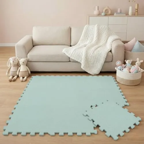LittleTom 9 Teile Spielmatte Baby Puzzlematte ab Null - 30 x 30 cm Krabbelmatte Bodenmatte Kinder - Puzzle Teppich Kinderzimmer Matte - Outdoor Bodenschutzmatte Spielteppich - EVA Schaumstoff Isomatte