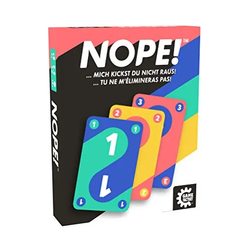 Game Factory Nope!, der Kartenspiel-Klassiker mit Twist, für 2 bis 6 Spieler, ab 7 Jahren, deutschsprachige Edition
