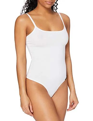 Skiny Damen Stringbody Cotton Bodies - Formender Body in Weiß, 38 EU - Bodys für Damen - Bequemer, ärmelloser Body aus hochelastischer Baumwolle mit Spaghettiträgern, ideal für den Alltag und vielseitig kombinierbar.