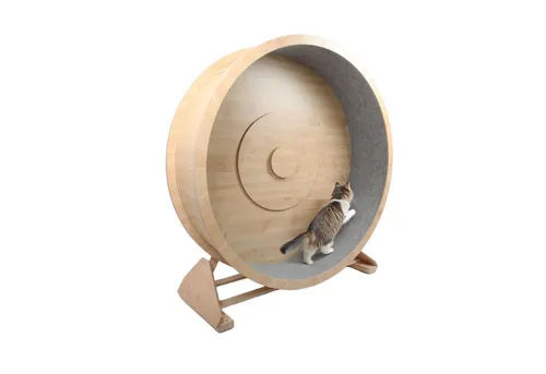 ELMATO Tierlaufrad Elmato 10696 Katzenlaufrad Rocky STAND XXL 140cm in natur/grau meliert