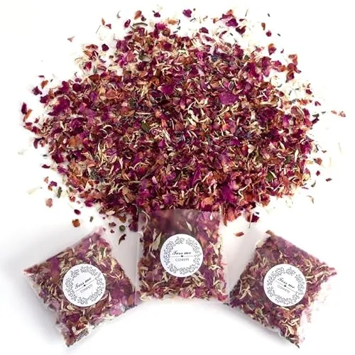 Packungen Natürliches Hochzeitskonfetti, 2 LITER das getrocknete Blütenblätter wirft, biologisch abbaubare Rosenblütenkonfetti-Hochzeitsparty-Dekoration (20 Packungen) 20