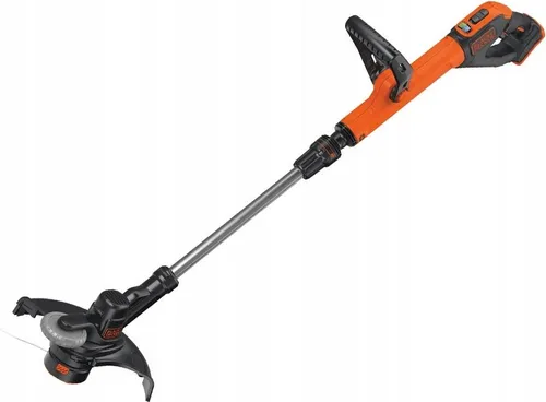 BLACK+DECKER STC1820PCB - Akku Rasentrimmer mit 28 cm Schnittbreite, AFS Fadenverlängerung und verstellbarem Zweithandgriff, kabelloses Arbeiten für maximale Flexibilität im Garten