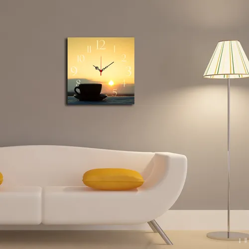 Opviq Msk-HMA3166 Bunte Wanduhr 40x40 cm aus 100% MDF - Elegante Wanddekor-Uhr aus hochwertigem MDF, 40x40 cm, ein echter Blickfang für jeden Raum. Verleihen Sie Ihrem Zuhause Stil und Charme mit dieser kunstvollen Uhr.