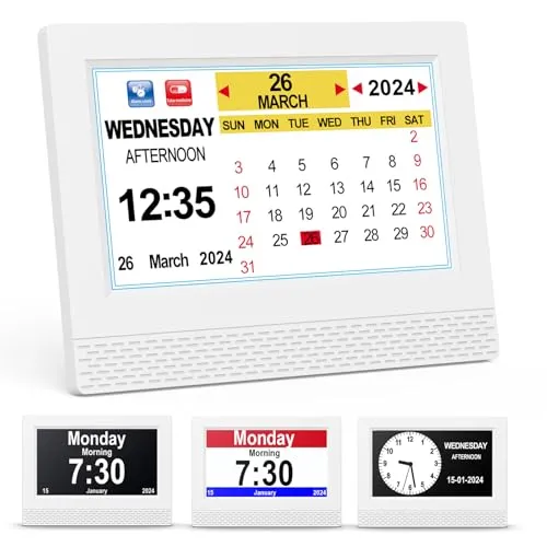 SENXINGYAN Digital Kalender Wecker mit 7'' HD-Display