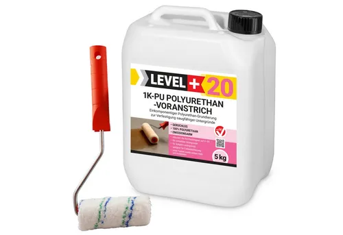 Level+ Haftgrund Grundierung 1K PU 5kg – Effektiver Voranstrich mit Restfeuchte Blocker - Die Level+ Haftgrund Grundierung ist ideal für den professionellen Einsatz. Sie sorgt für optimale Haftung auf verschiedenen Untergründen und blockiert Restfeuchtigkeit.