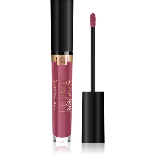 Max Factor Lipfinity Velvet Matte Matte Merlot 5 – Liquid Lippenstift mit mattem Finish in verführerischem Lila – Mit pflegendem Kokosöl – Hält bis zu 24 Stunden