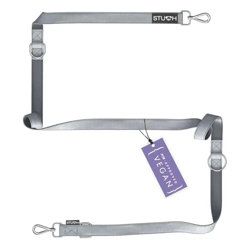 STUCH Hundeleine - Robuste Multifunktionsleine (7 in 1) - längenverstellbare Führleine - Für kleine, mittlere und große Hunde, Farbe:Grau, Größe:S (1,5cm x 200cm)