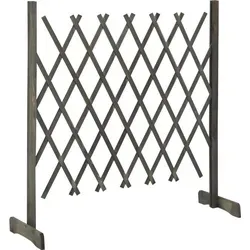 vidaXL Tannenholz Massiv Garten Rankzaun 120x90cm - Rankgitter aus massivem Tannenholz, erweiterbar bis 120 cm, ideal für Kletterpflanzen und zur Schaffung von Privatsphäre im Garten.