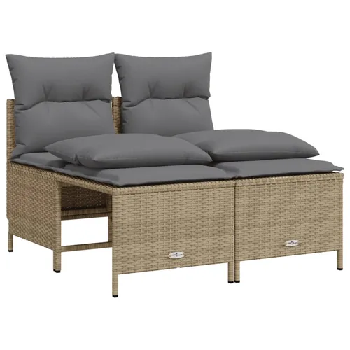 vidaXL 4-tlg. Garten-Sofagarnitur mit Kissen Beige