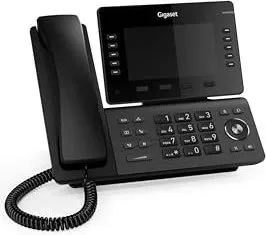 GIGASET P855BW IP PRO Tischtelefon - Festnetztelefon mit 5 Zoll TFT-Farbdisplay, 3x USB-Anschluss und WLAN, ideal für professionelle Nutzung und flexible Erweiterbarkeit.