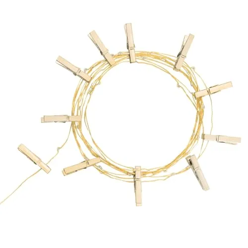 LEDKIA LIGHTING LED Girlande Klammer Gold Gold | Ideal für Weihnachten