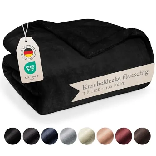 Blumtal Kuscheldecke Schwarz 240x220 cm in schwarz von Blumtal