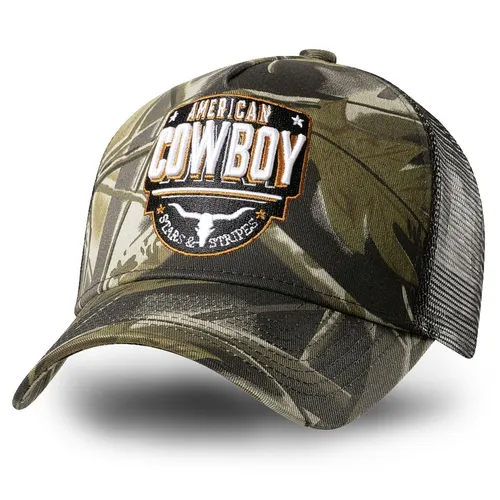 Stars & Stripes Basecap Truckercap »AMERICAN COWBOY« - Unisex Truckercap im Western-Stil, verstellbar für perfekten Sitz, ideal für Freizeitaktivitäten in jeder Jahreszeit.