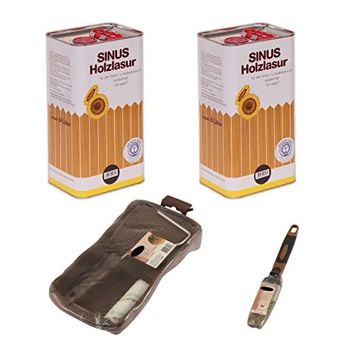 SINUS PROFI Holzlasur Eiche 2 Eimer je 5 Liter Holzschutz Holz Lasur Innen Außen