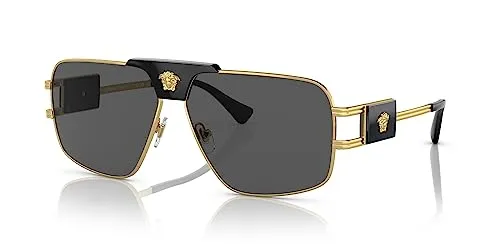 Versace VE2251 Herren-Sonnenbrille – Stilvolle Pilotform mit Edelstahl-Gestell - Sonnenbrillen für Herren mit elegantem Design, robustem Edelstahl-Gestell und grauen Gläsern für optimalen UV-Schutz.