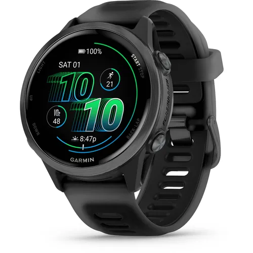 Garmin Forerunner 570 - 42 mm Schwarz/Schiefergrau - Smartwatch für Lauf- und Triathlon-Enthusiasten mit 1,2-Zoll AMOLED-Display, Multi-Frequenz GPS und bis zu 18 Stunden Akkulaufzeit im GPS-Modus. Ideal für präzise Leistungsüberwachung und individuelle Trainingspläne.