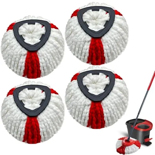 Stück Wischmopp Ersatzköpfe Kompatibel mit Turbo 2-in-1 Mop, Wischmop Ersatzbezug, Mikrofaser Wischmob Ersatzmop Moppköpfe für Bodenwischer und EasyWring&Clean Mopp 4