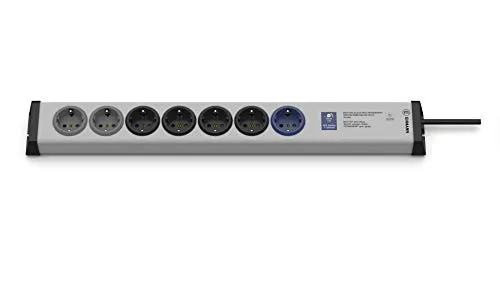 EHMANN Master/Slave PRO Steckdosenleiste 5+2-fach - Steckdosen & Zubehör mit 1 Master- und 4 Slave-Steckdosen, exakt einstellbare Schaltschwelle und integrierter Überspannungsschutz für maximale Sicherheit. Made in Germany mit 5 Jahren Garantie.