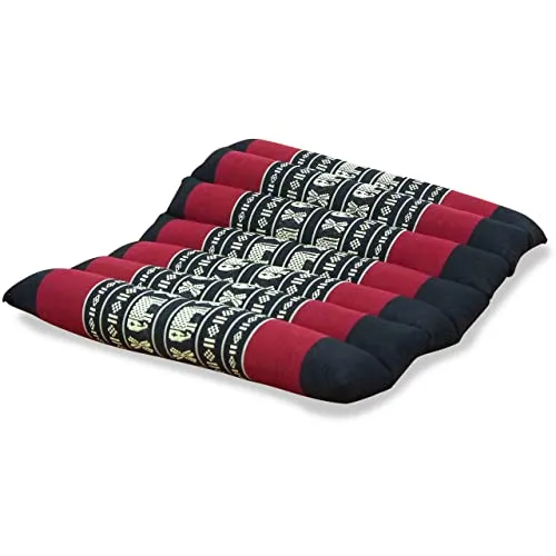 livasia Sitzkissen Stuhlauflage klein - 35x35x4,5cm - Bodenkissen gesteppt Indoor/Outdoor, Meditationskissen Yogakissen, Stuhlauflage Palettenmöbel, Steppkissen für Stuhl und Bank (Schwarz/Elefanten)