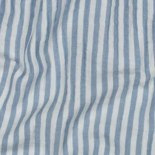 MAGAM-Stoffe Paul Musselin Mulltuch Kinder Baumwollstoff Oeko-Tex Meterware 50cm (Streifen blau)