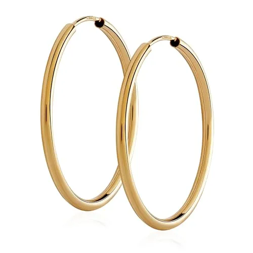 NKlaus Paar 585 Gold Creolen Ohrringe - Ohrringe für Damen aus 585 Gelbgold mit einem Außendurchmesser von 30mm – ein elegantes Geschenk für jeden Anlass.