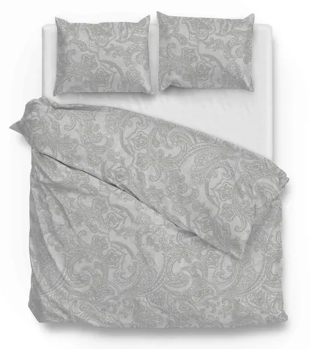 ZO HOME Bettwäsche Paisley-di-Lino, 3-teilig aus 100% Baumwolle - Bettwäsche-Set in Dove-Grey mit elegantem Paisleymuster, besteht aus 1 Bettbezug und 2 Kissenbezügen, pflegeleicht und bis 60°C waschbar.