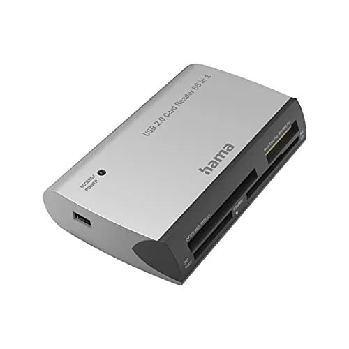 Hama SD Kartenlesegerät USB 2.0 „All in One“ 5 Slots (480 Mbps USB Kartenleser für SD, SDHC, SDXC, microSD, microSDHC, microSDXC, MMC, MS, CF, xD Speicherkarten, 5in1 Card Reader für Windows und Mac)
