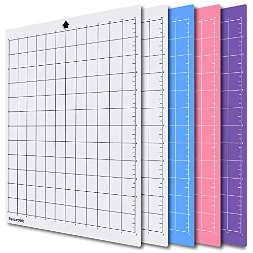 YADODO 12x12 Schneidematte für Silhouette Cameo Plotter 4/3/2/1,5er-Pack Ersatz Schneidematte Standardgrip, Lightgrip, Stronggrip FrabricGrip Klebstoff klebrig Matte für Silhouette Cameo Viny Craft