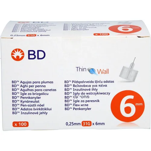 BD THIN Wall Pen-Nadeln 0,25 31 Gx6 mm 100 St