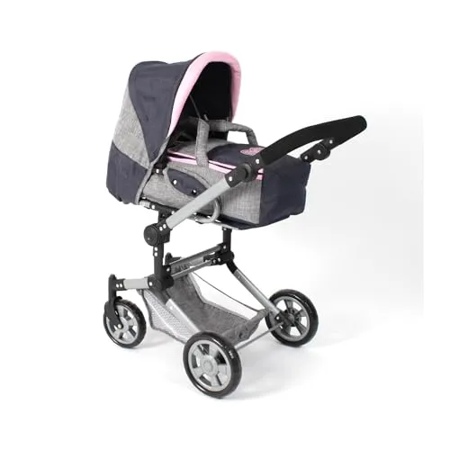 Bayer Chic 2000 587 26 JARA Kombi-Puppenwagen grau dunkelblau