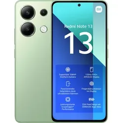 XIAOMI Redmi Note 13 - 128 GB Mint Green Dual SIM, leistungsstarkes Smartphone mit 6 GB RAM und stylischem Design