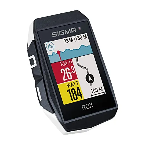 SIGMA SPORT Rox 11.1 Evo GPS Fahrradcomputer - Komoot Navi, Weiss - Fahrradcomputer mit GPS-Navigation und Komoot-Integration, ideal für präzise Routenplanung und Tracking auf Ihren Fahrten.
