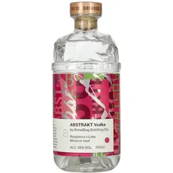 Brewdog ABSTRAKT RASPBERRY X LIME Vodka 38% Vol. 0,7l - Wodka mit fruchtiger Himbeer-Limetten-Note, handgefertigt und fünffach destilliert für außergewöhnliche Geschmeidigkeit und Reinheit. Ideal für Cocktails oder pur.